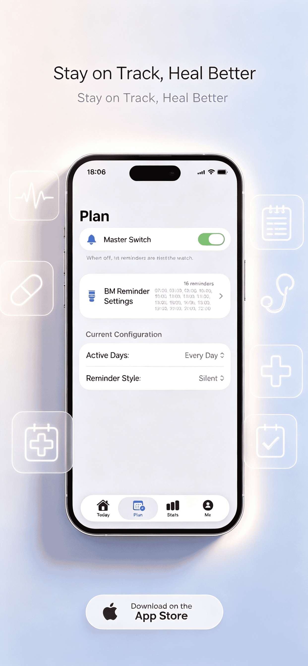 HurryPee iPhone screenshot 2: reminders and options