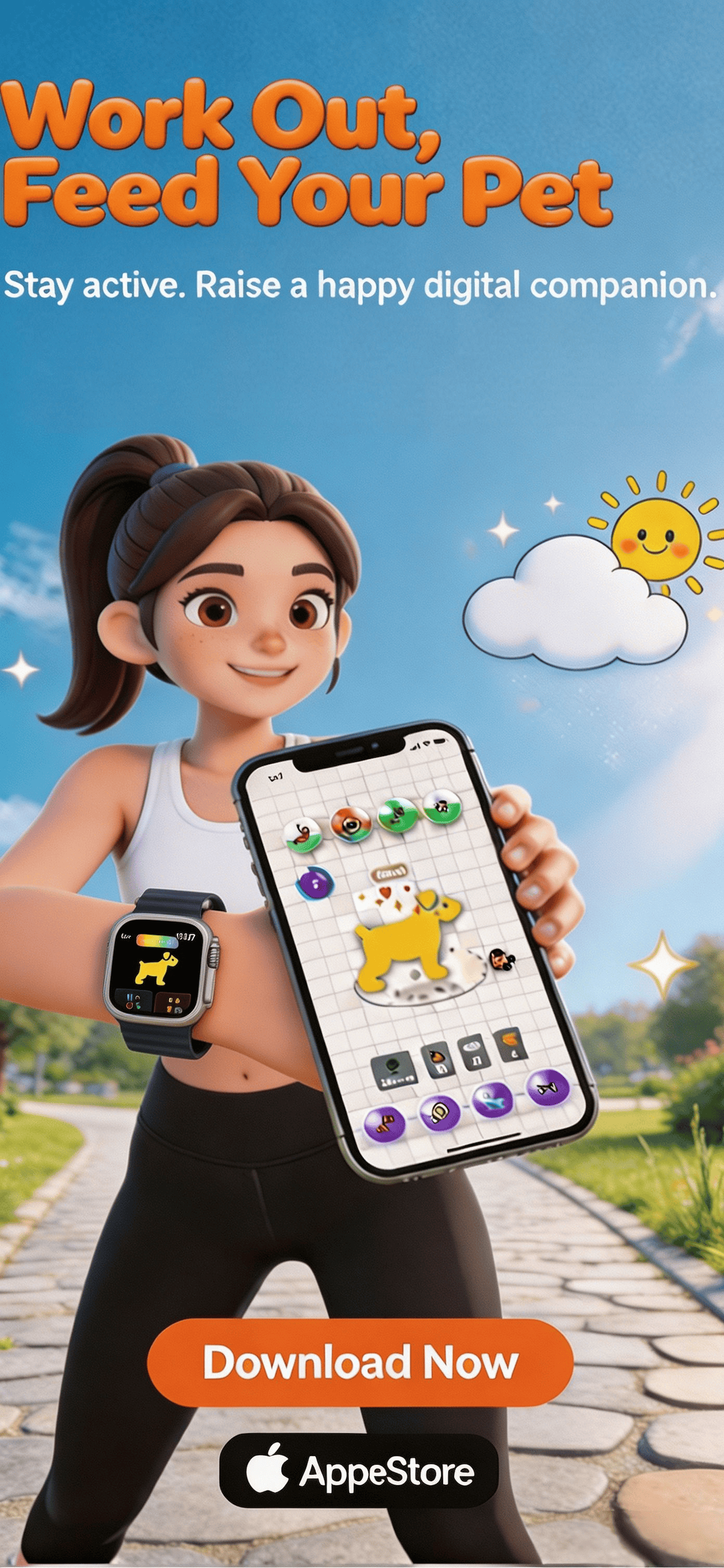 Fitness pet gameplay